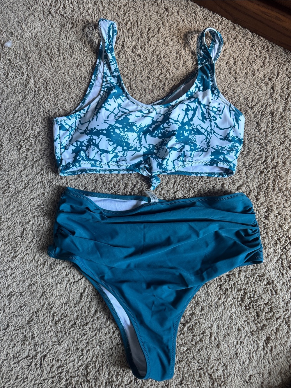 Blue Teal Two-Piece Bikini Set